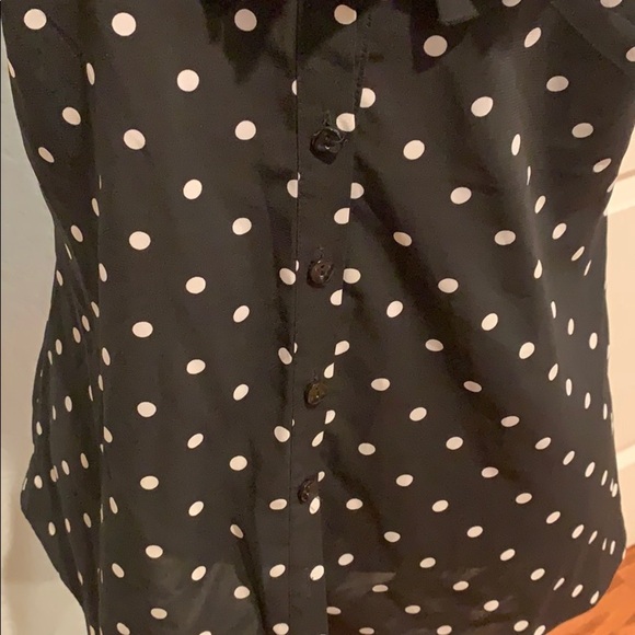 Spense B&W Polka Dot Blouse • Sz S - Picture 3 of 11